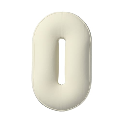 Poduszka Cyferka 0, śmietankowa biel, 24 x 40 cm, Posh Velvet
