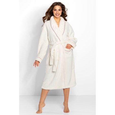 Szlafrok Dolce Vita Long Ecru-Dusty Pink, XXL