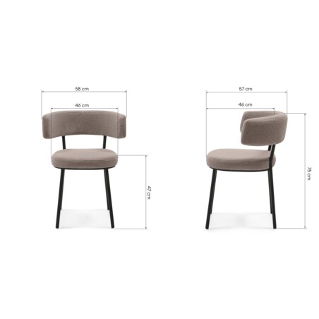 Krzesło IGUNIA 75x58x57 cm brązowoszare/czarne nóżki