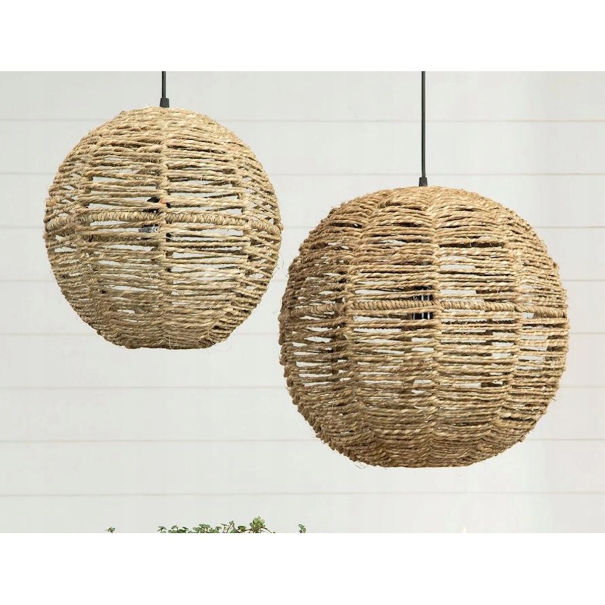 LAMPA SUFITOWA WISZĄCA NAD STÓŁ BOHO JUTOWA NATURALNA KULA DO SALONU 40cm