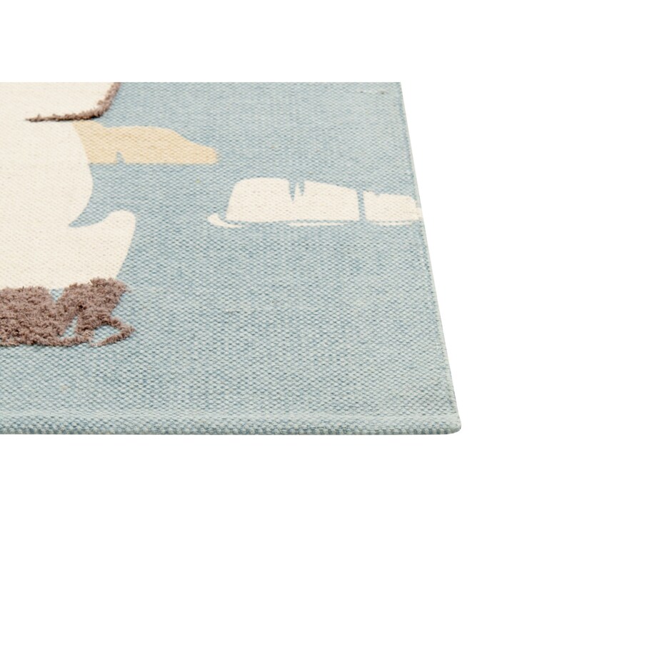 Dywan dziecięcy bawełniany motyw niedźwiedzia polarnego 80 x 150 cm wielokolorowy BARUS