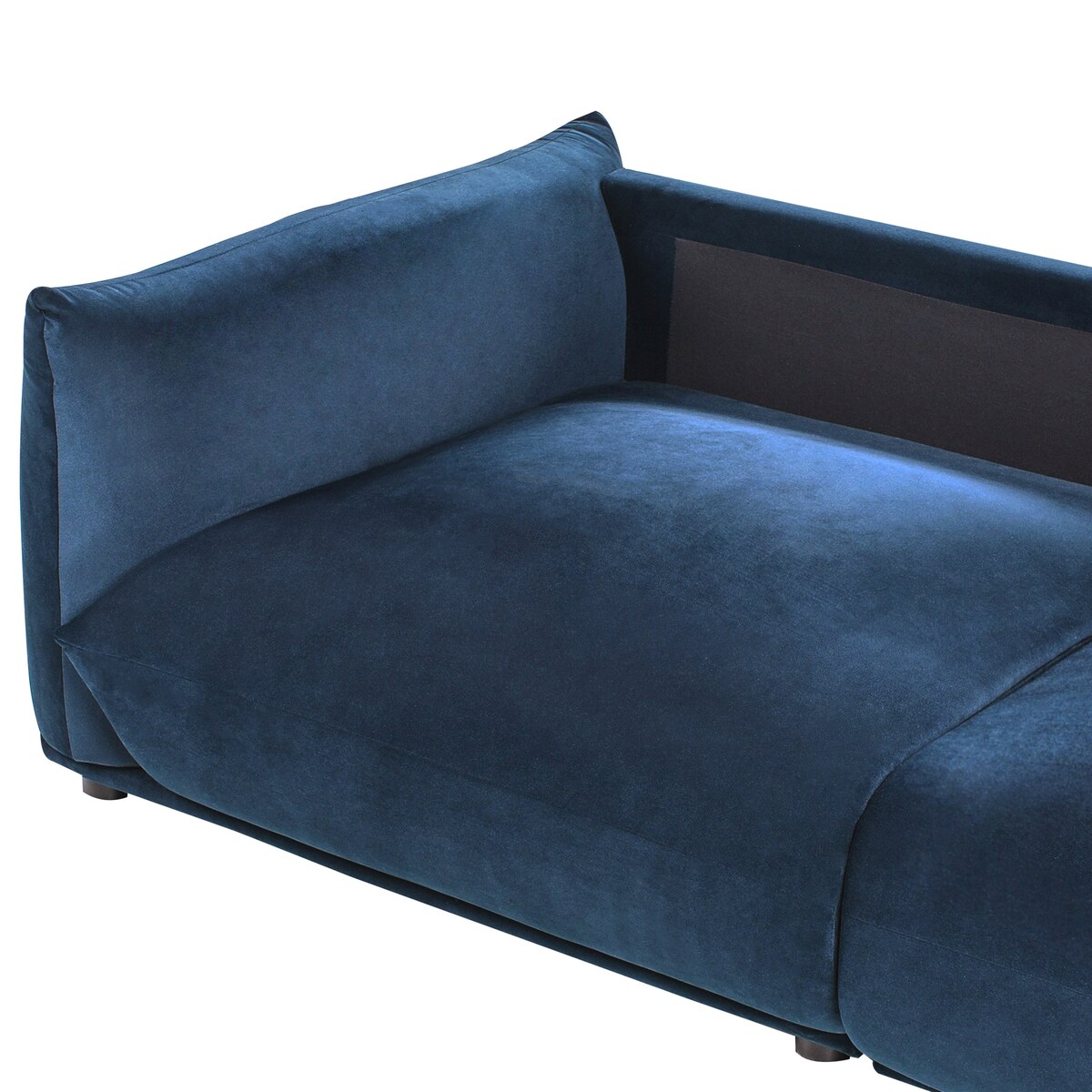 Sofa dla 3 osób LUVOS Welur Ciemnoniebieski
