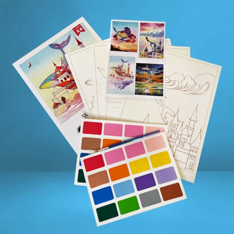 Malowanie akwarelą - Ocean - 4 elementy