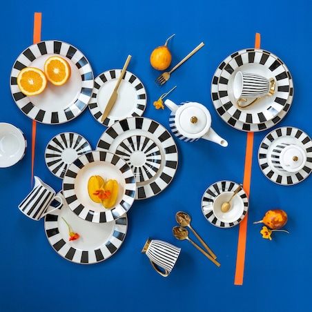 14 cm ELEGANCKA miska SALATERKA śniadaniowa na płatki owsiankę paski 2szt