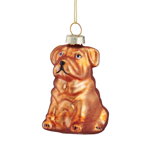 VILLA ITALIA Bombka szklana PIES złoty 7,5 cm