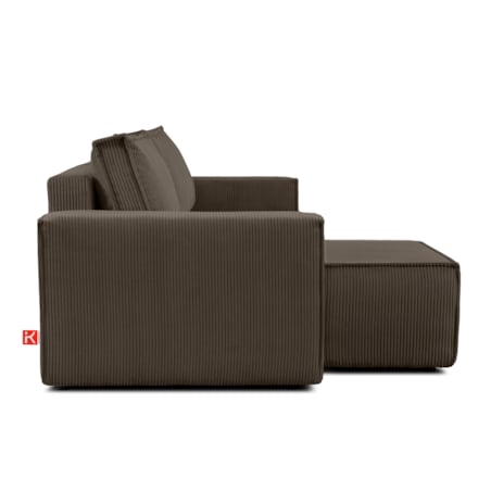 KONSIMO NAPI Uniwersalny narożnik z funkcją spania, brązowy, prawy/lewy