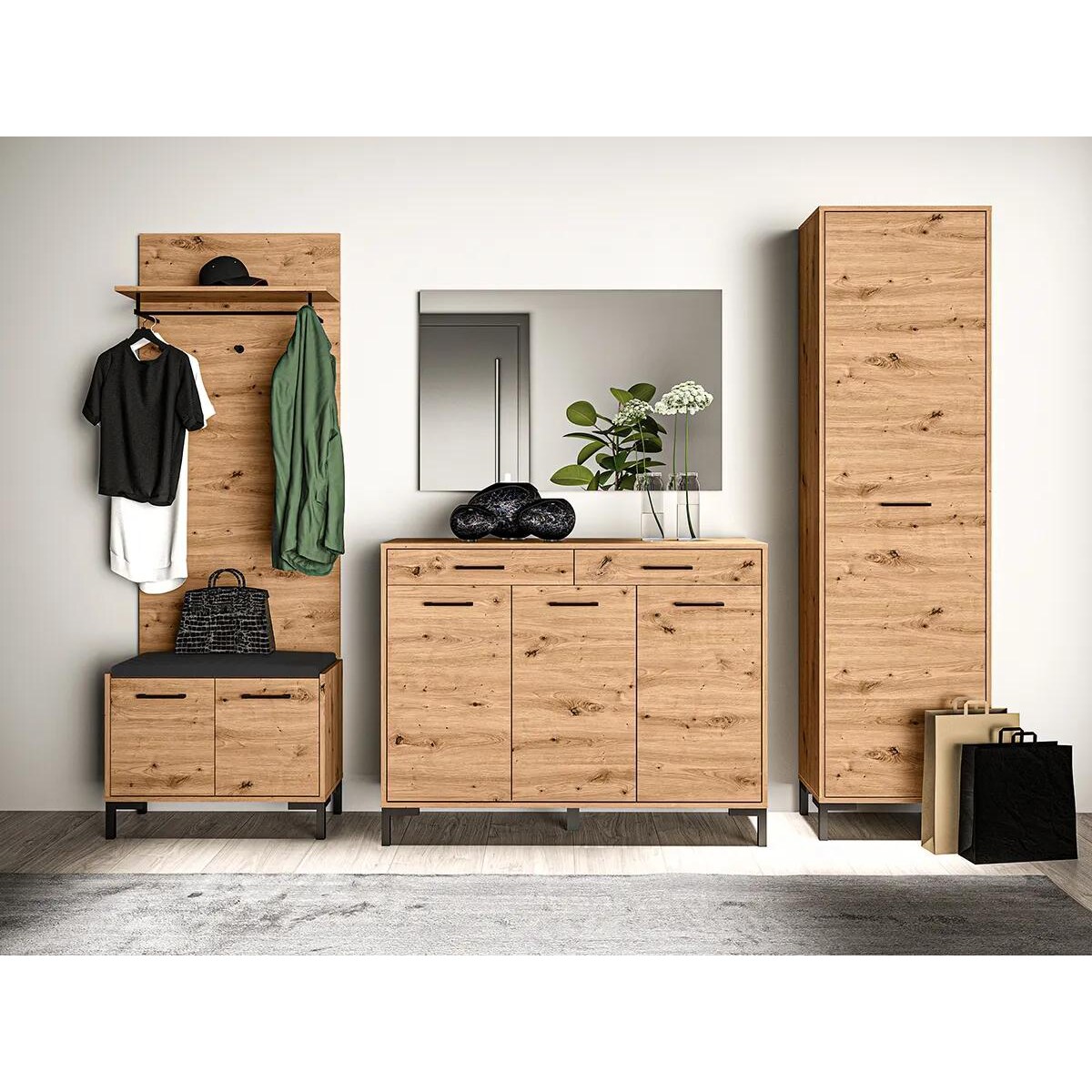 Komoda NIKOLA 120 2S3D dąb artisan