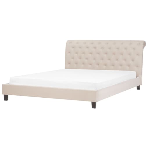 Łóżko tapicerowane 180 x 200 cm beżowe REIMS