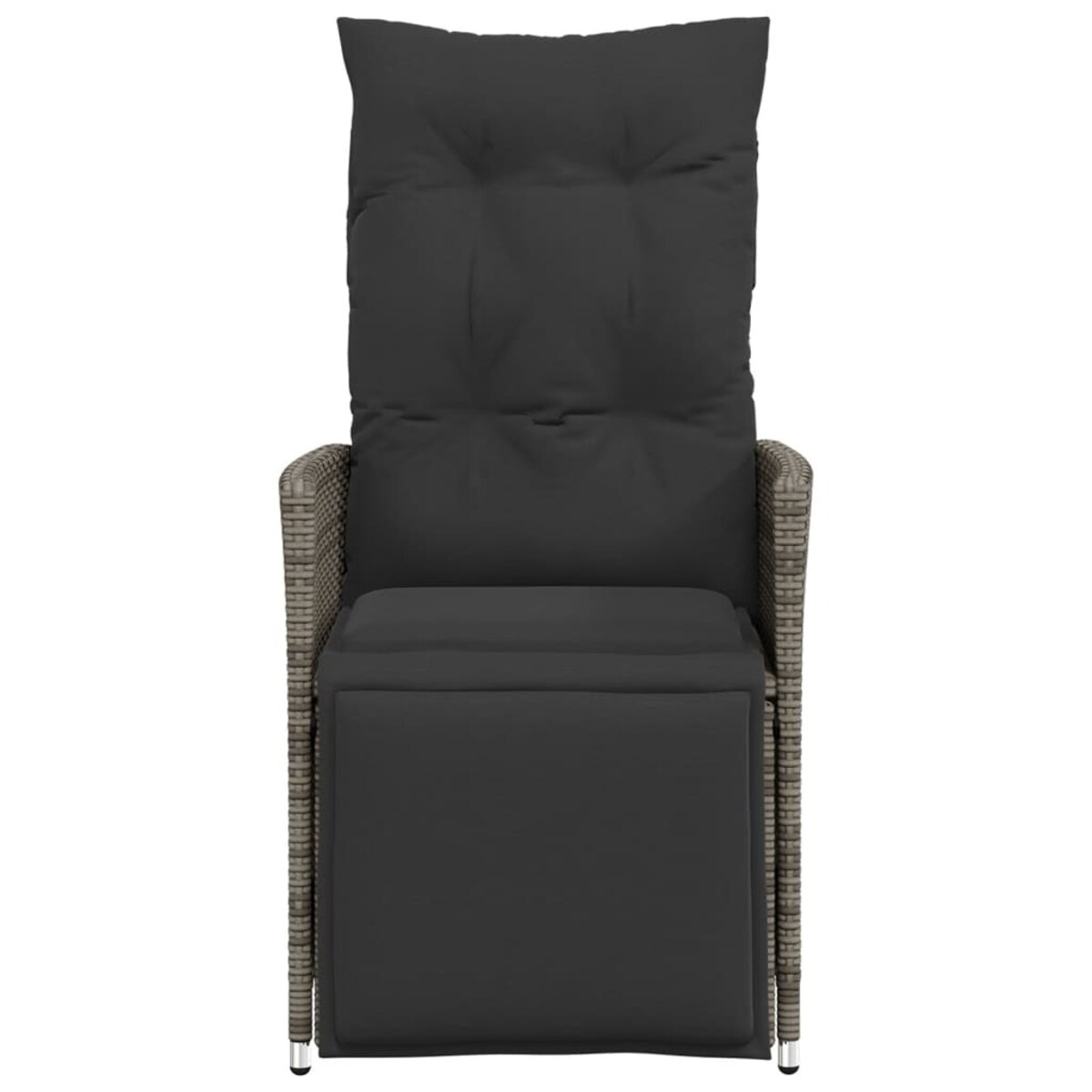 vidaXL Rozkładane krzesła ogrodowe, 2 szt., poduszki, szary rattan PE