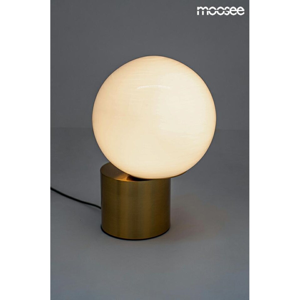 Lampa stołowa Parla MSE010300141 szklana kula biała złota