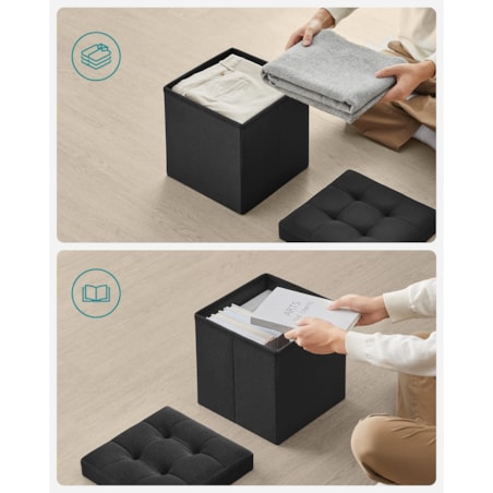 Pufa Siedzisko do sypialni pokoju przedpokoju Czarna