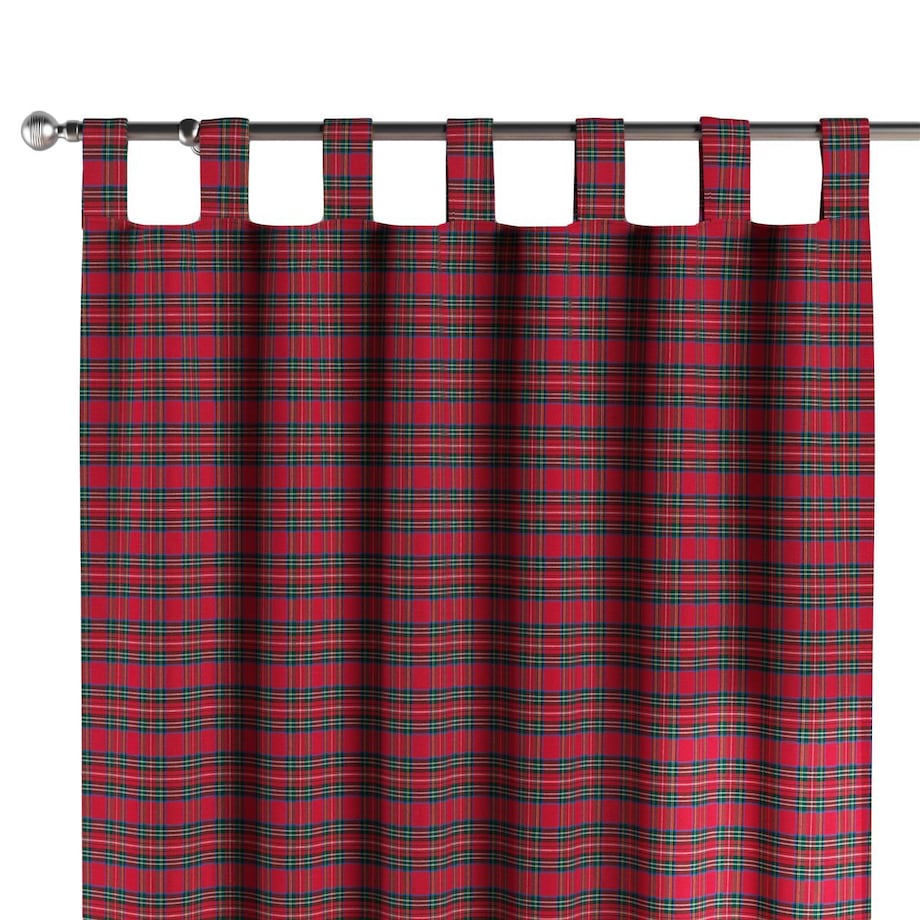 Zasłona na szelkach 1 szt. 130x260 czerwona kratka