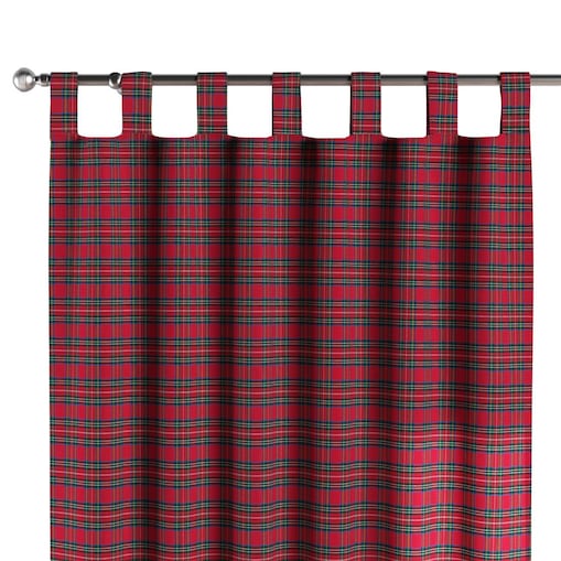 Zasłona na szelkach 1 szt. 130x260 czerwona kratka