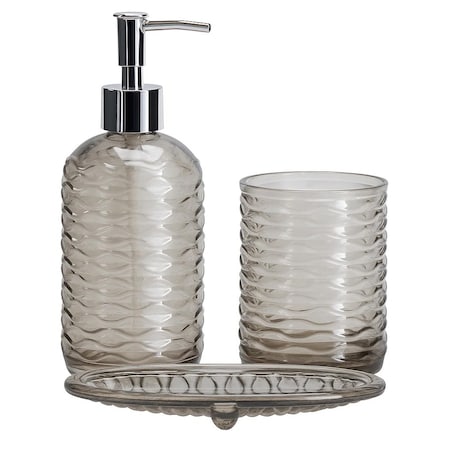Zestaw 3 akcesoriów łazienkowych 410 ml NEAL taupe