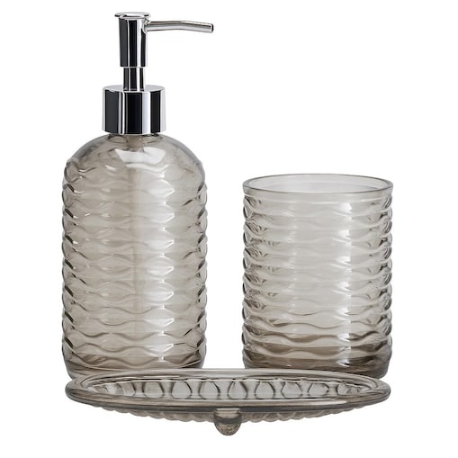 Zestaw 3 akcesoriów łazienkowych 410 ml NEAL taupe