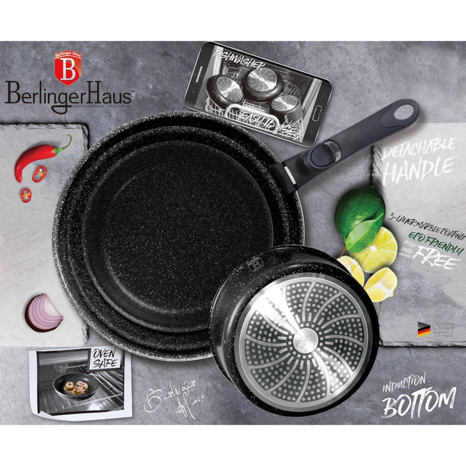 Zestaw 9 elementów garnki i patelnie Berlinger Haus BH-6147