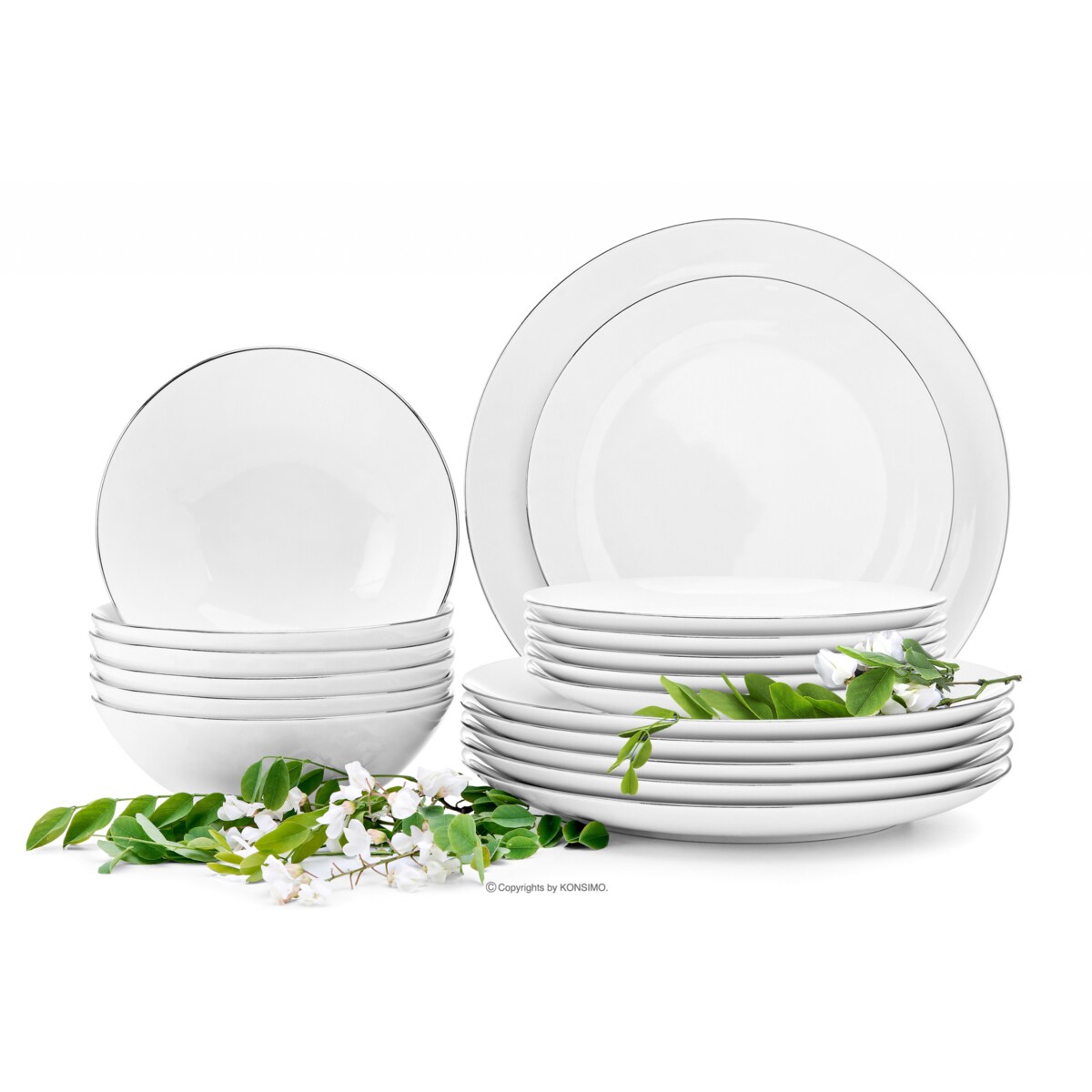 Zestaw obiadowy 6os. (18el.) BOSS PLATYNOWA LINIA