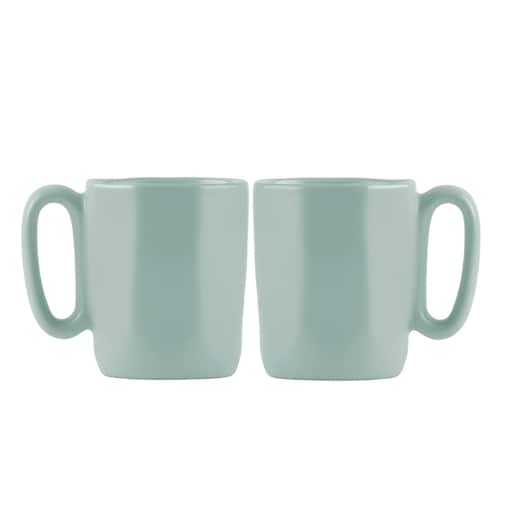 Dwa kubki ceramiczne z uszkiem 80 ml Fuori miętowe 29996