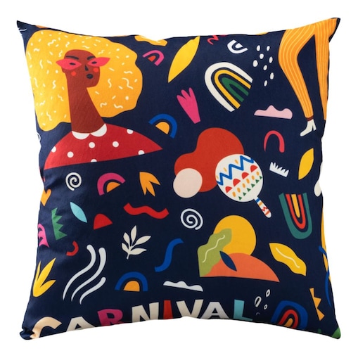 Poszewka dekoracyjna 43x43 granatowa, Karnawał