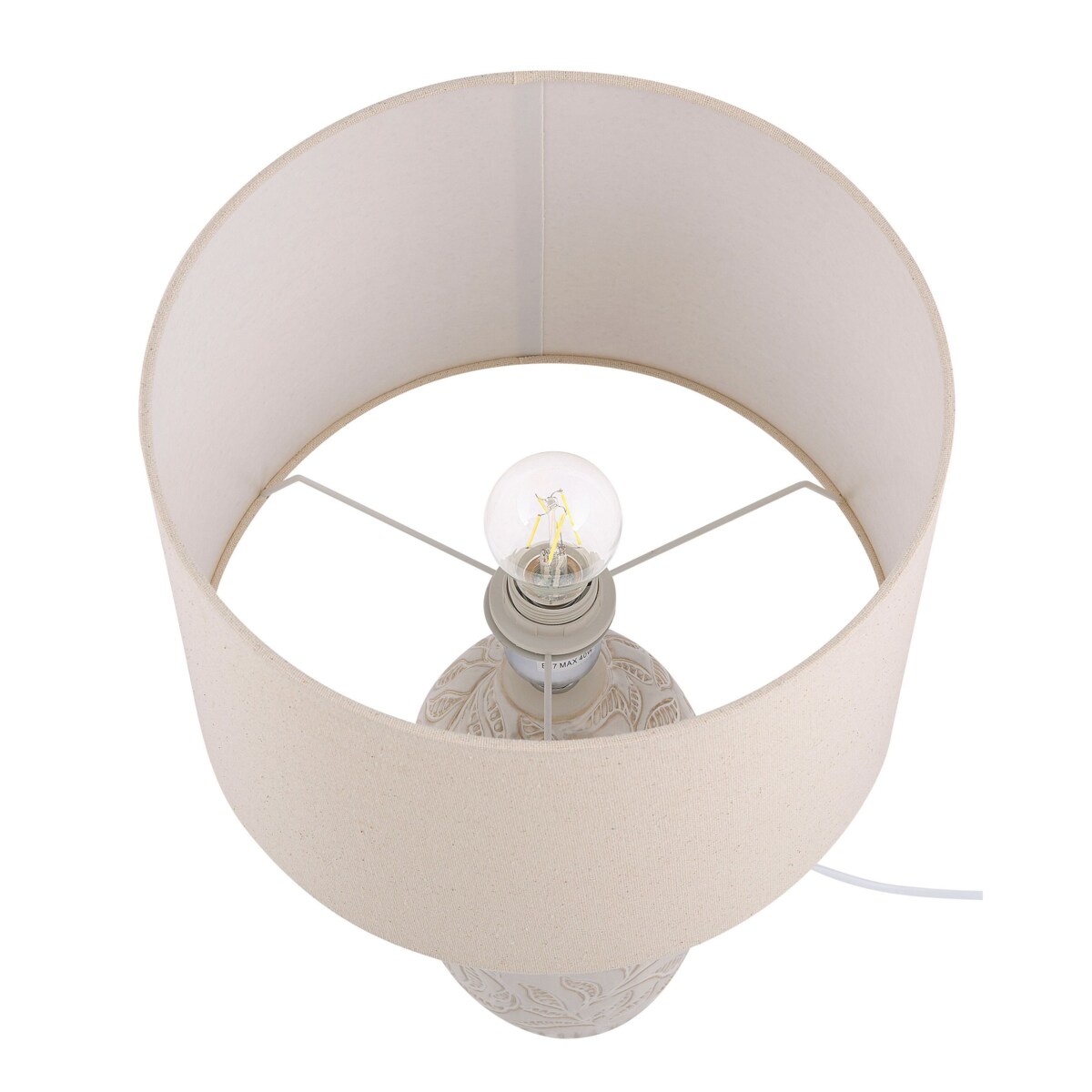 Lampa stołowa ceramiczna beżowa SALZA