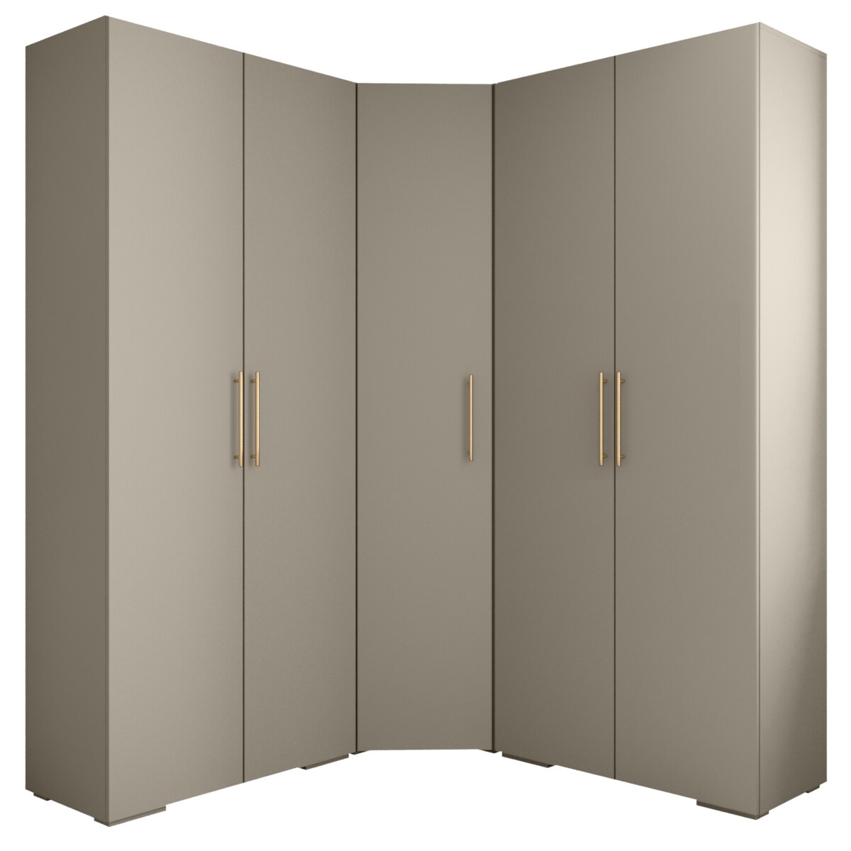 Garderoba wysoka do przedpokoju INOVA 3 Z5 kaszmir+złoty