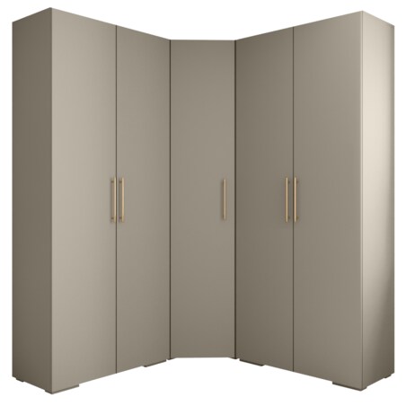 Garderoba wysoka do przedpokoju INOVA 3 Z5 kaszmir+złoty