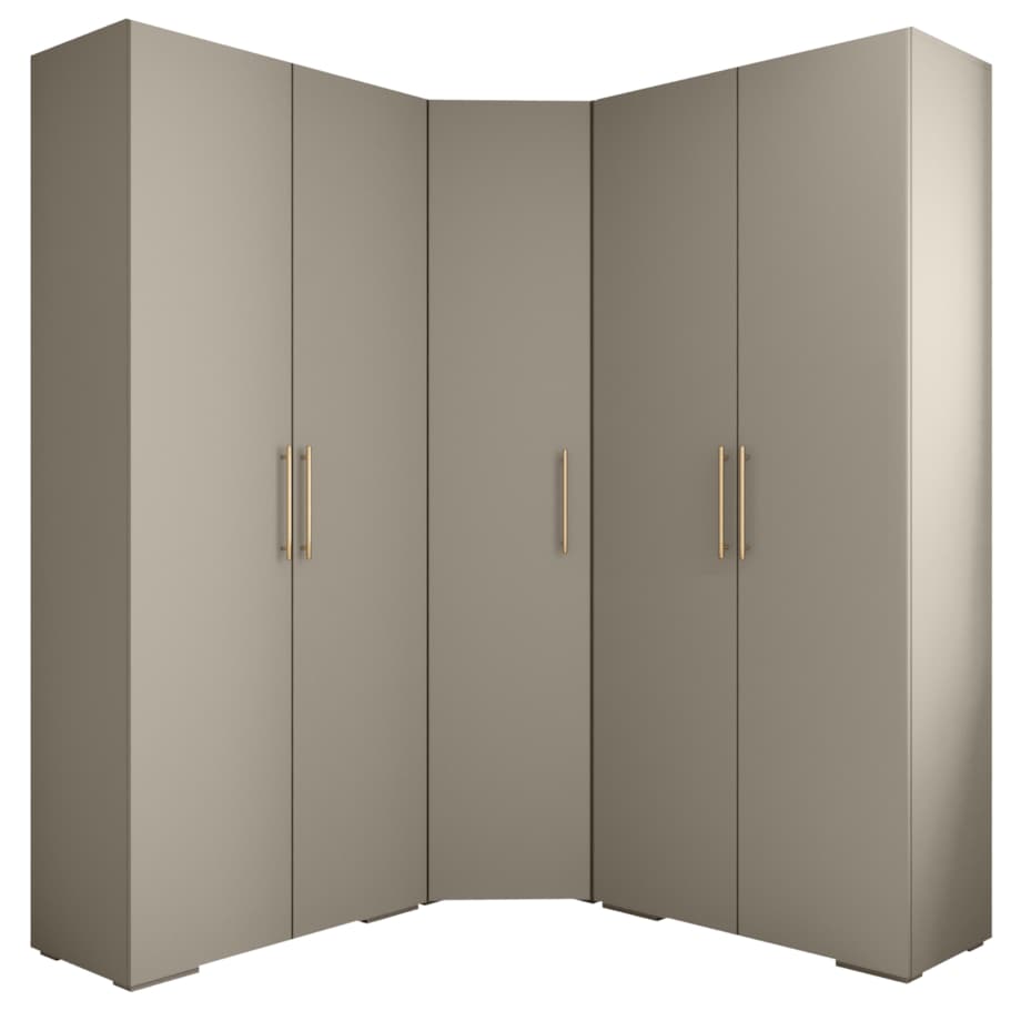 Garderoba wysoka do przedpokoju INOVA 3 Z5 kaszmir+złoty