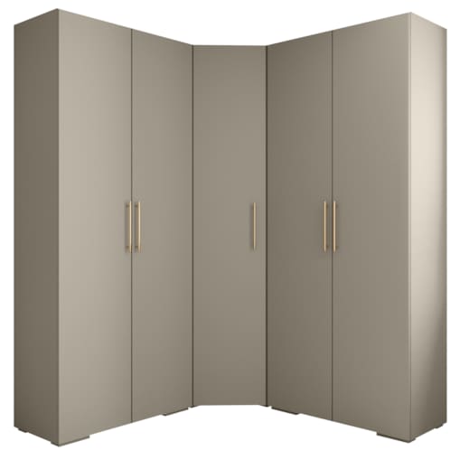 Garderoba wysoka do przedpokoju INOVA 3 Z5 kaszmir+złoty