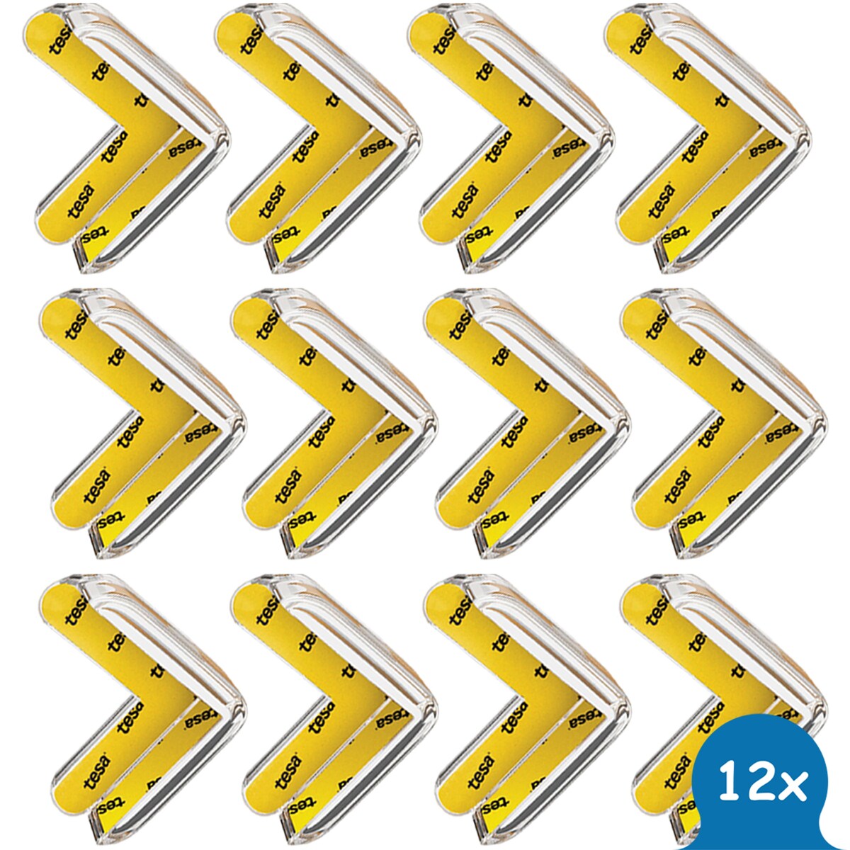 silikonowe narożniki zabezpieczające meble, sipo, zestaw 12 sztuk, transparentne, kształt litery L