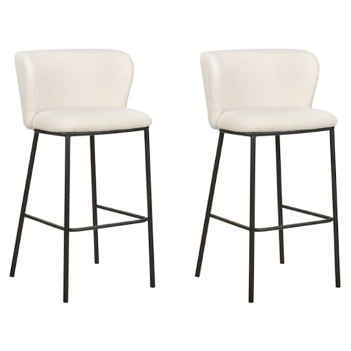 Zestaw 2 krzeseł barowych boucle biały MINA