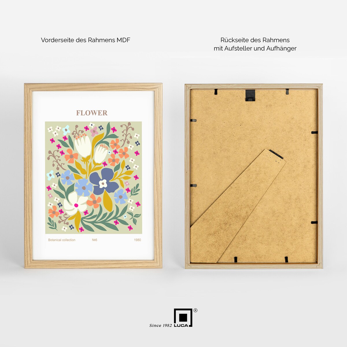 Brązowe ramka na zdjęcia 20x30 cm rama MDF z plexi klasyczna ramka zawieszka stopka