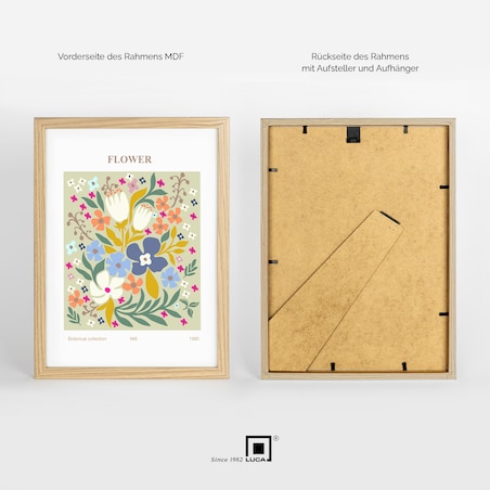 Brązowe ramka na zdjęcia 20x30 cm rama MDF z plexi klasyczna ramka zawieszka stopka