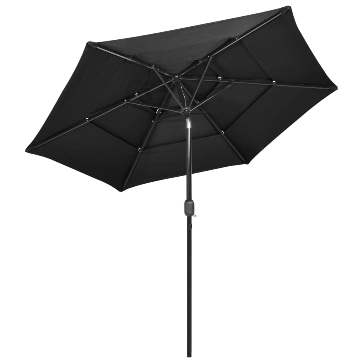vidaXL 3-poziomowy parasol na aluminiowym słupku, antracytowy, 2,5 m