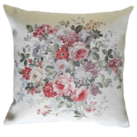 Poszewka Na Poduszkę Jasiek 45X45 Cm Żakardowa Dekoracyjna Ozdobna Róże