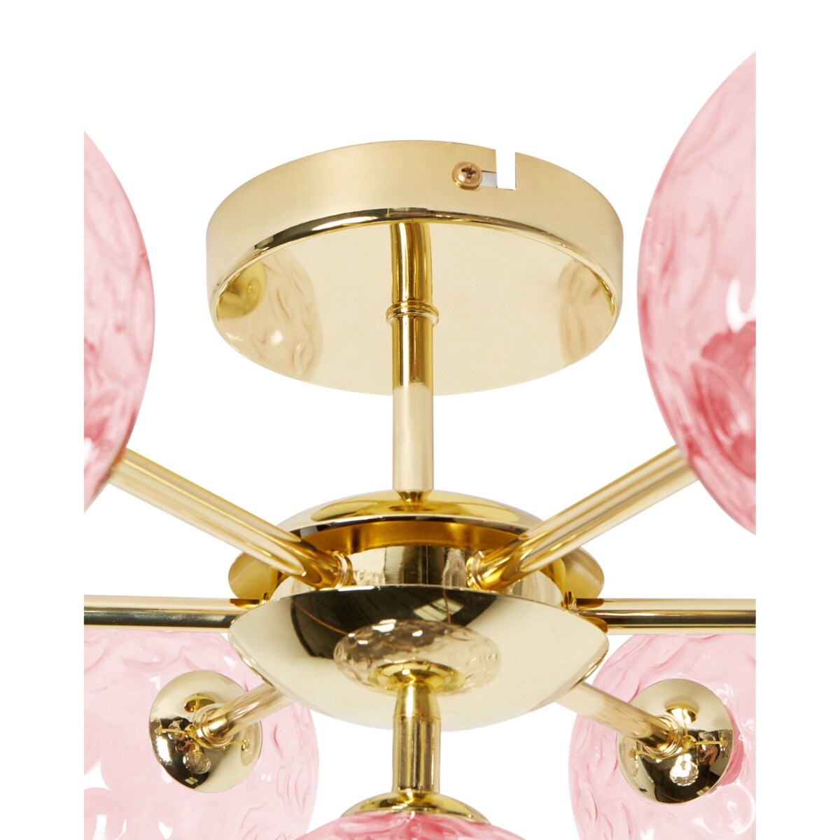 Lampa 7-punktowa szklana różowa ANADYR