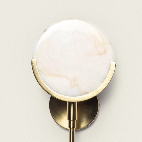 Kinkiet z metalu i szkła, złoty, Femme, 30,5 cm