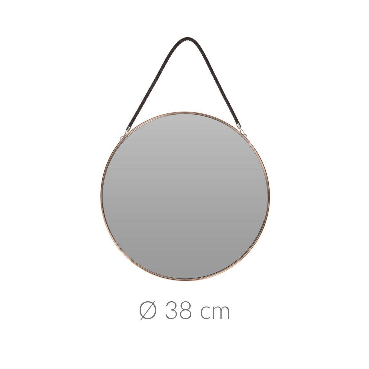 Dekoracyjne lustro wiszące, rama w kolorze złotym, Ø 38 cm