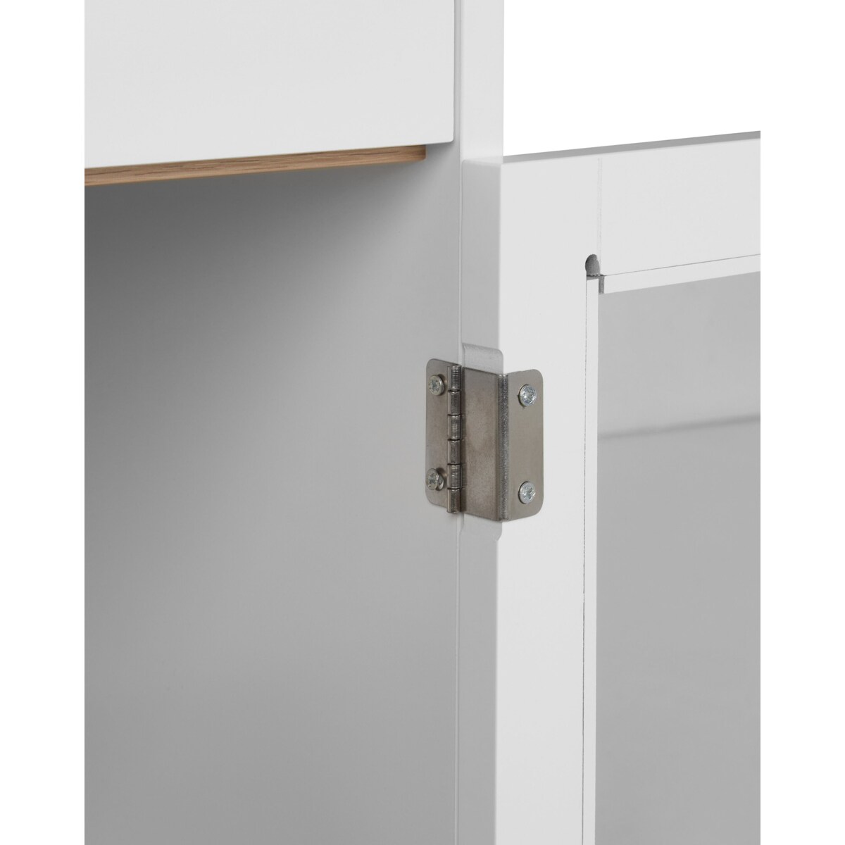 Szafka ze szklanymi gablotami biała PARLIN