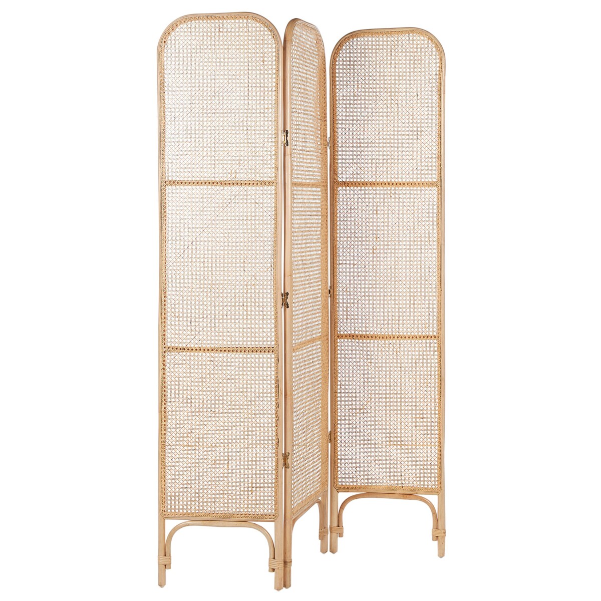 3-panelowy składany parawan pokojowy rattanowy 105 x 180 cm naturaly POTENZA