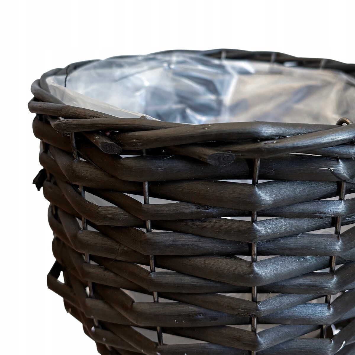 DONICZKA NA NÓŻKACH KWIETNIK CZARNA 34cm do salonu domu drewniana boho