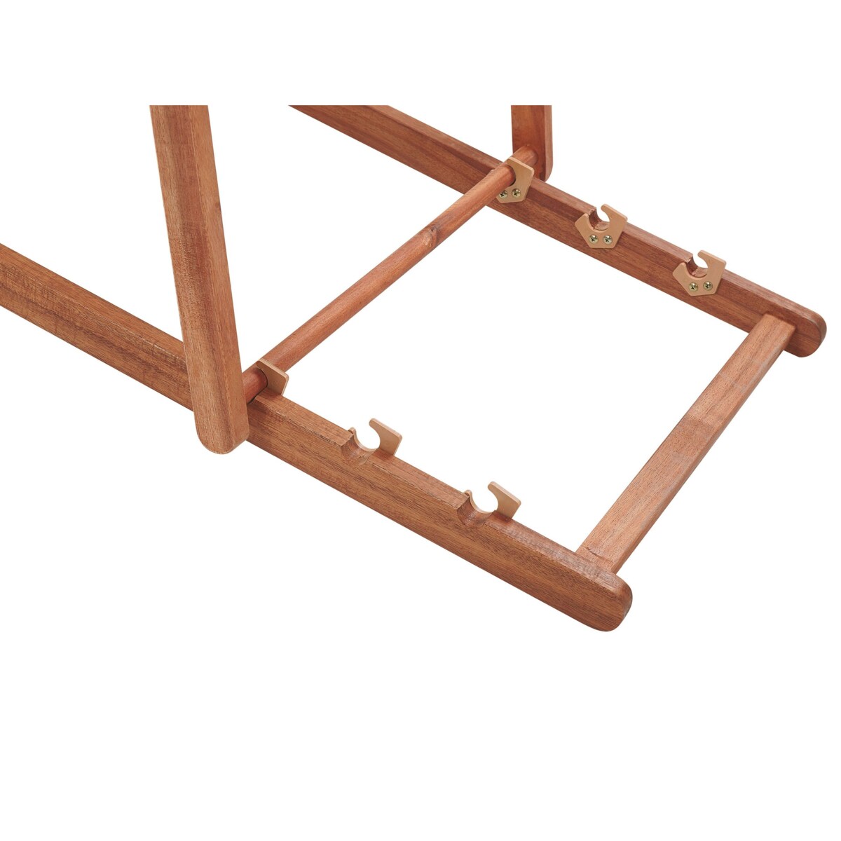 Zestaw 2 leżaków ogrodowych ciemne drewno akacjowe niebiesko-biały ANZIO