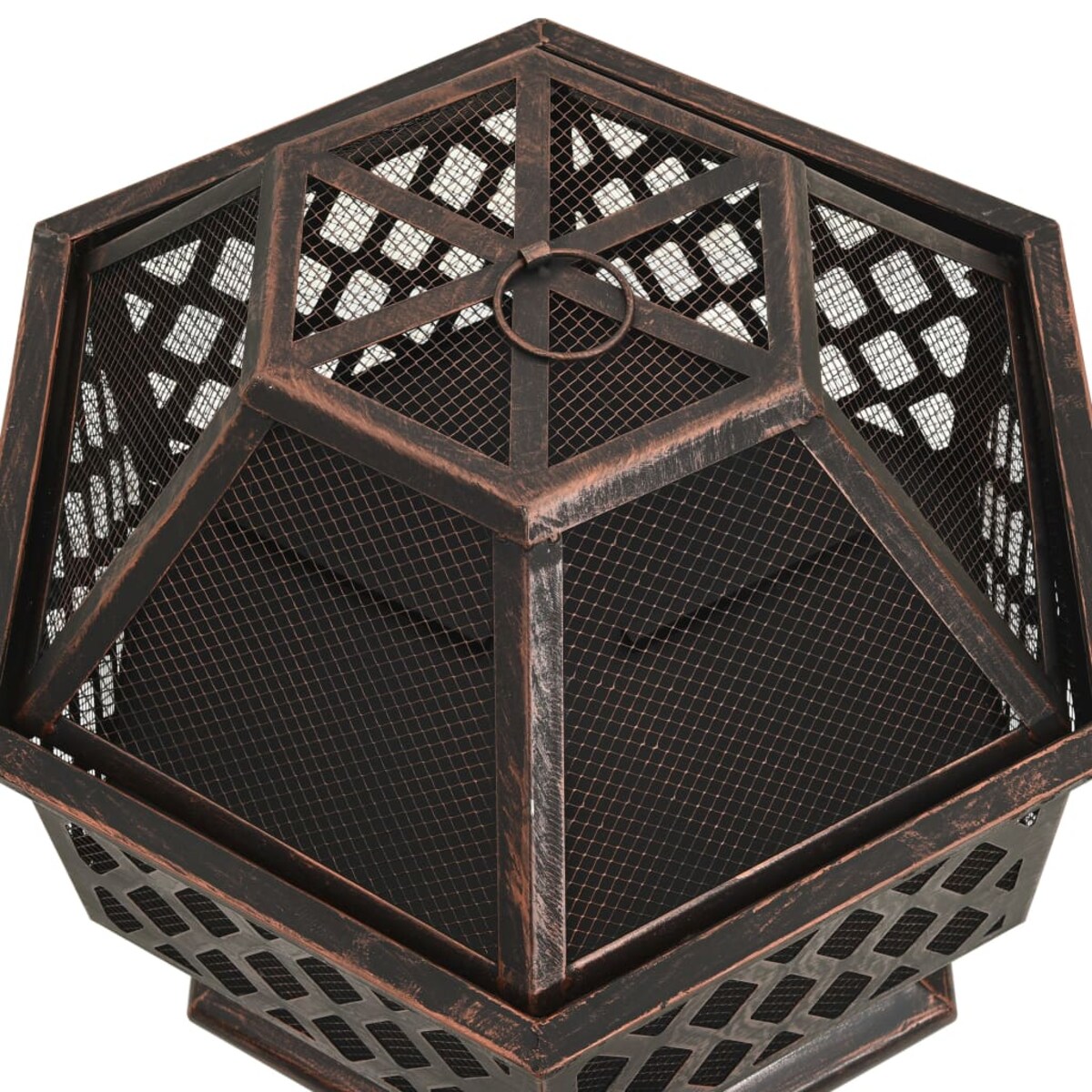 vidaXL Rustykalne palenisko z pogrzebaczem, 62x54x56 cm, XXL, stal