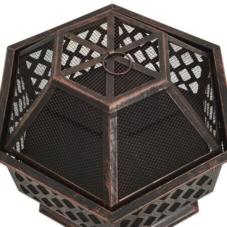 vidaXL Rustykalne palenisko z pogrzebaczem, 62x54x56 cm, XXL, stal