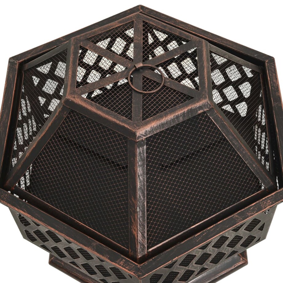vidaXL Rustykalne palenisko z pogrzebaczem, 62x54x56 cm, XXL, stal