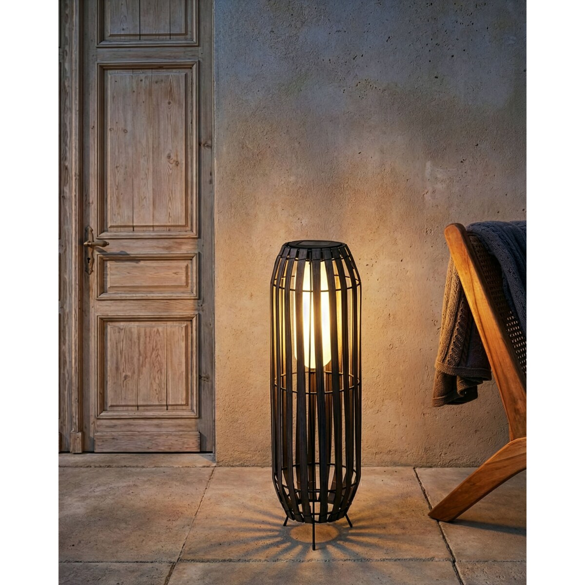 Lampion solarny MUZIZI 69 cm Ciemnobrązowy