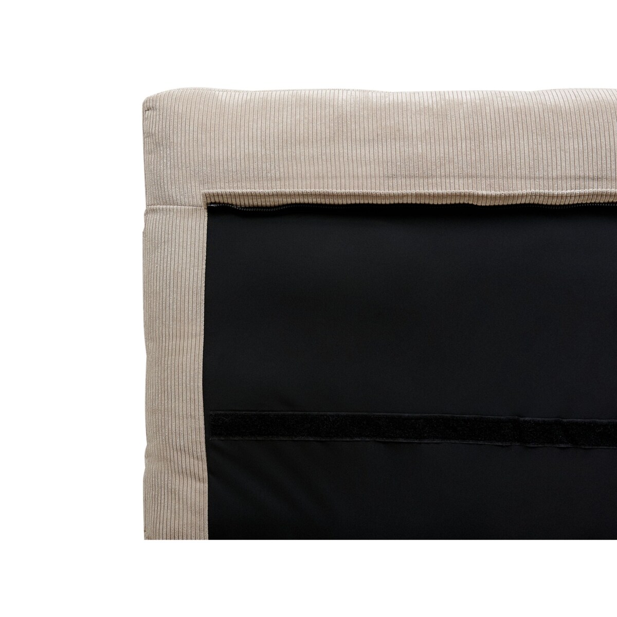 Łóżko sztruksowe140 x 200 cm beżowoszare MELLE