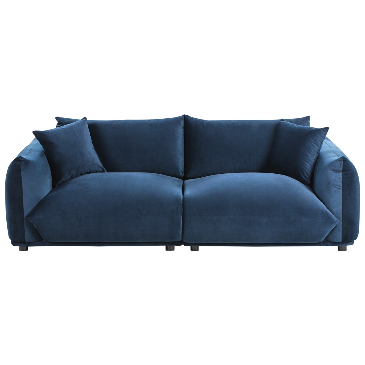 Sofa dla 3 osób LUVOS Welur Ciemnoniebieski