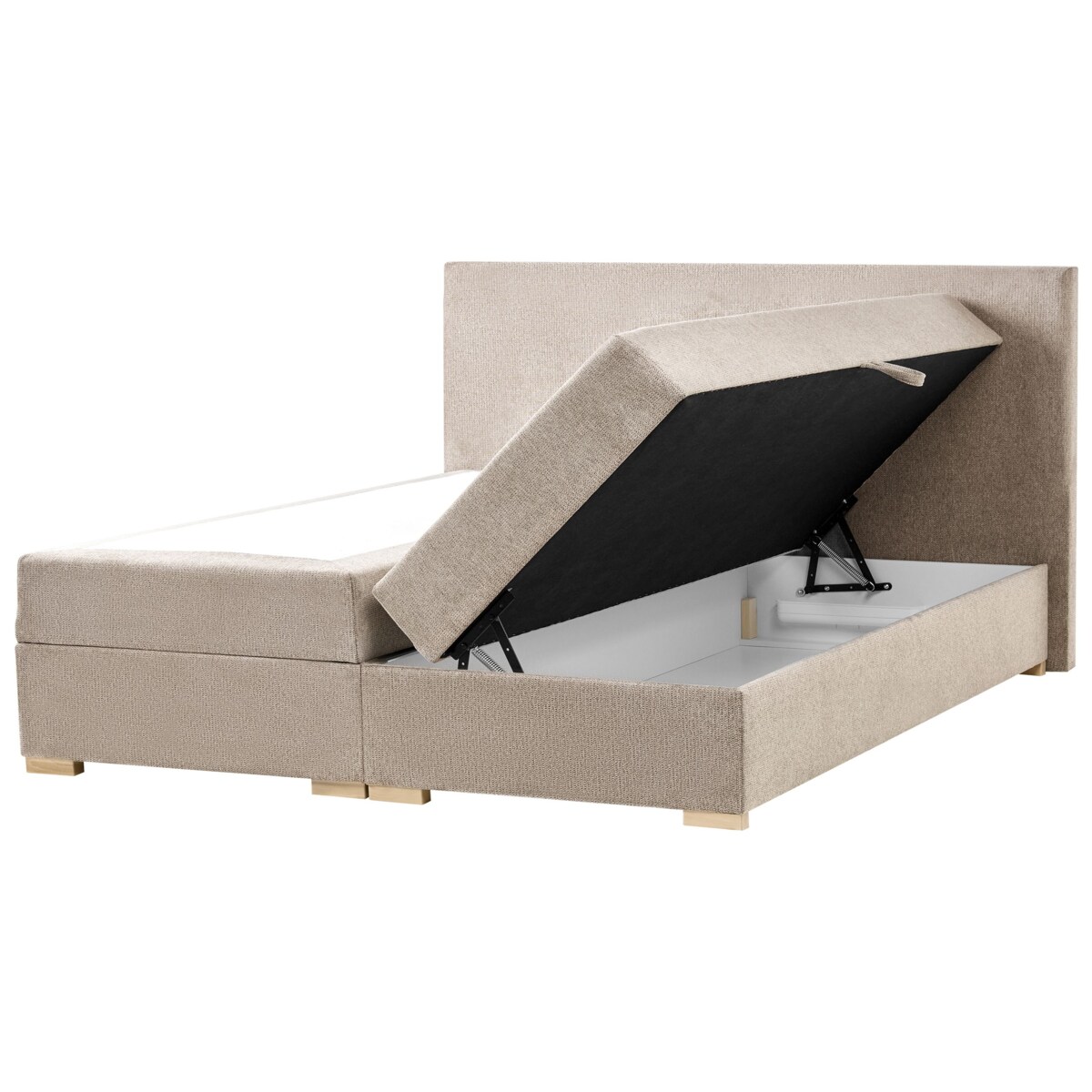 Łóżko kontynentalne z pojemnikiem MAJOR 180 x 200 cm Beżowoszary