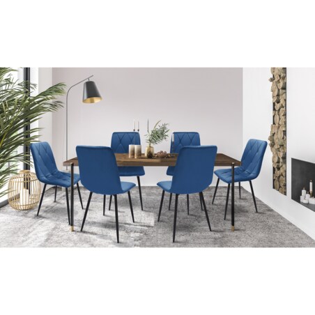 4 X Krzesło Tapicerowane Pikowane Welur Nowoczesne