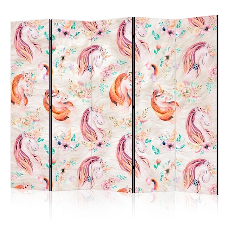 Parawan akustyczny Dla dzieci 225x172 cm 5-częściowy beżowy